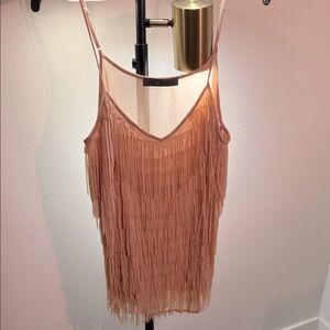 Macy & Taylor lightweight nude Fringe Camisole